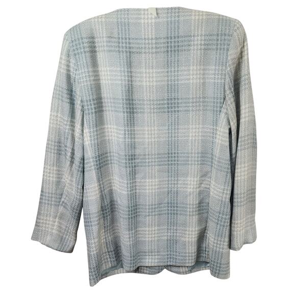 Alfred Dunner Plaid Blazer & Skirt Set Light Blue Size 12 - Picture 2 of 12
